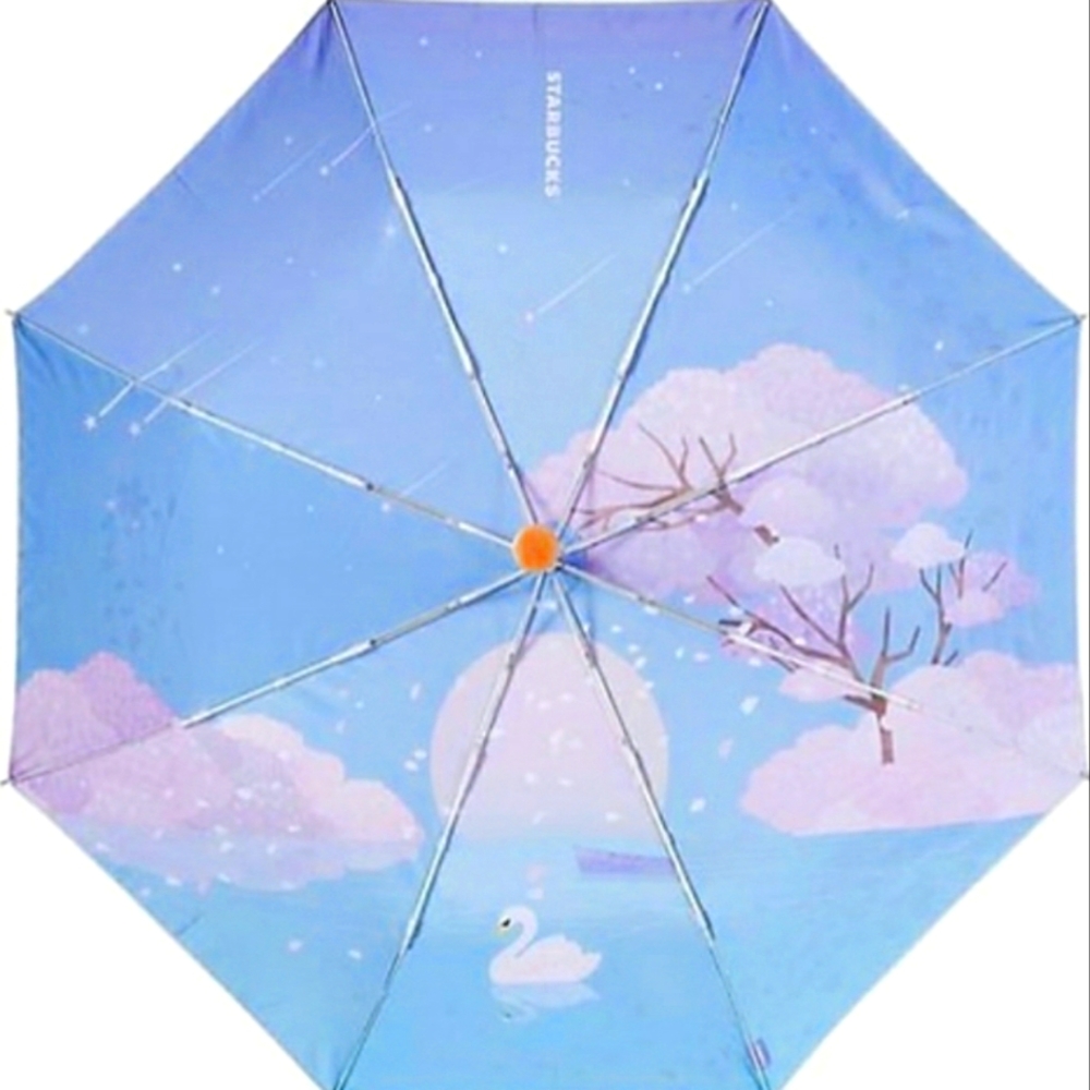 Violet Cherry Blossom Foldable Umbrella
